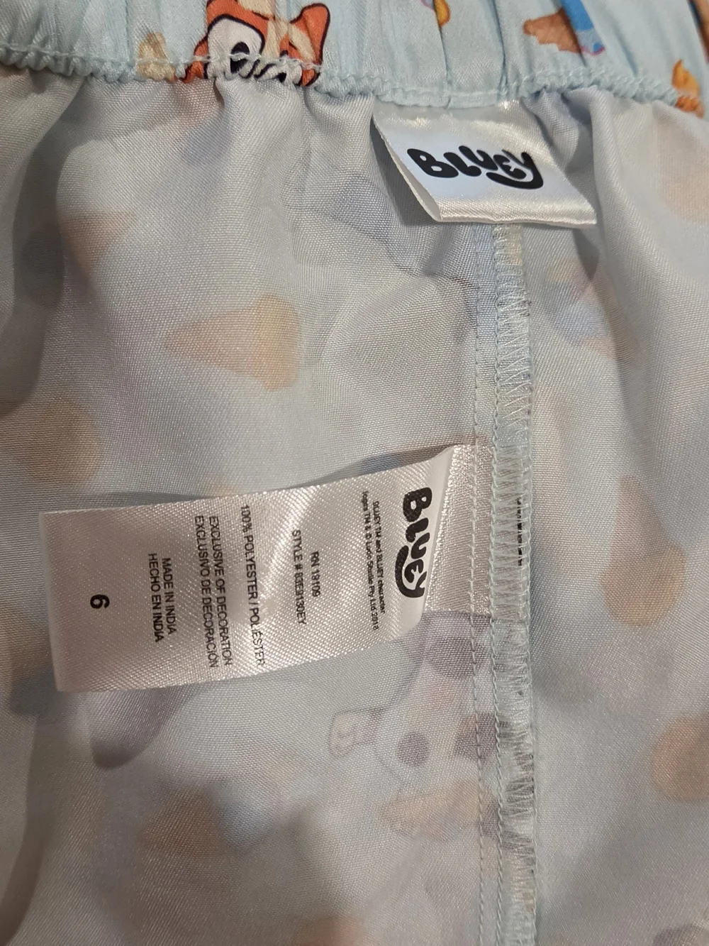 Kids Light Bluey Character Ice Cream Print Top & Short Set